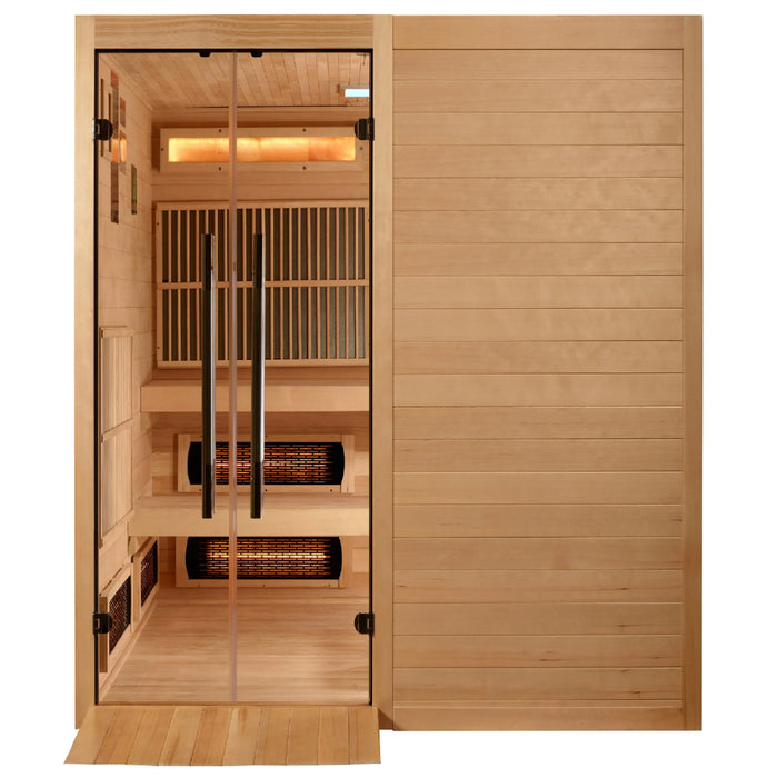 Toledo 6-Person Sauna with Full Spectrum IR, Harvia Stove, and Himalayan Salt Bars.