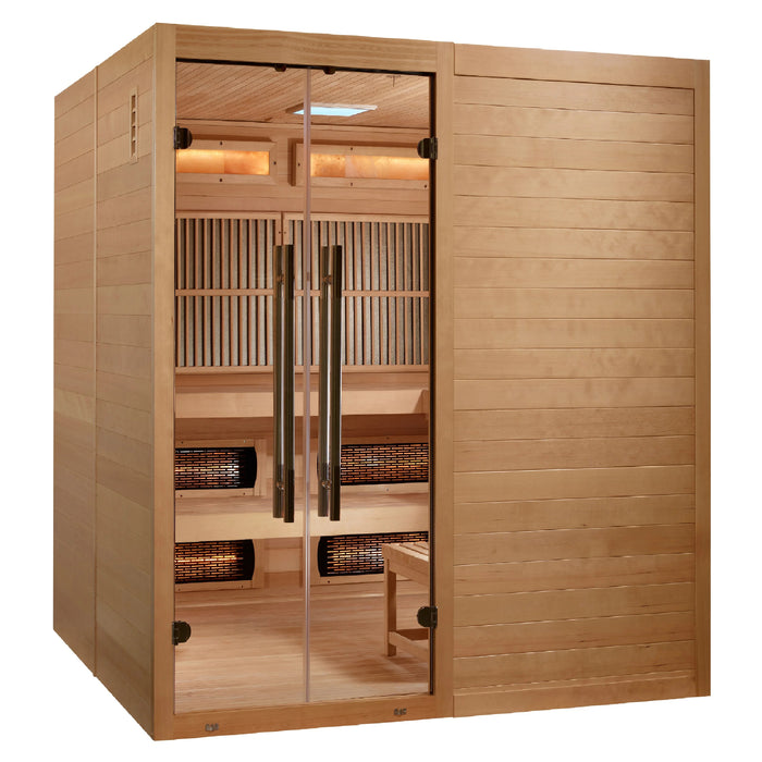 Golden Designs Toledo 6-Person Hybrid Sauna with reforested Canadian Hemlock.