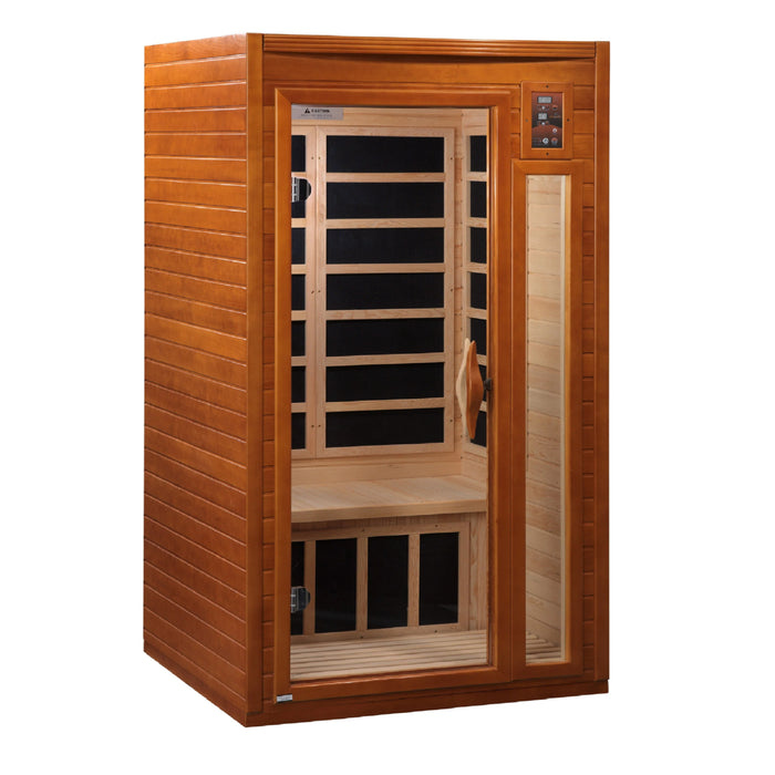 Dynamic Barcelona Elite sauna featuring Bluetooth and MP3 connectivity for convenience.