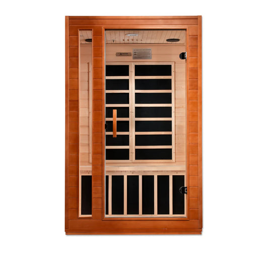 Cordoba 2-person Low EMF FAR Infrared Sauna with clear tempered glass.