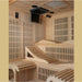 Spacious Dynamic Monaco sauna with advanced entertainment features and lighting.