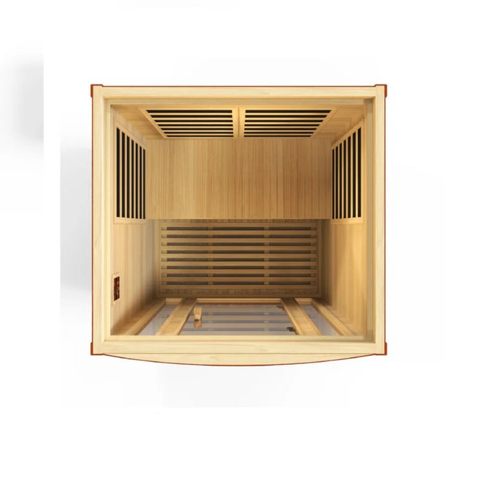 Dynamic San Marino Elite 2-person sauna with Canadian Hemlock at Next Wellness Revolution.