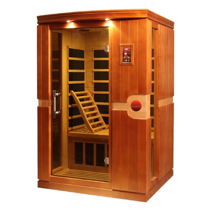 Dynamic Venice Elite sauna with Bluetooth and MP3 connectivity for convenience.