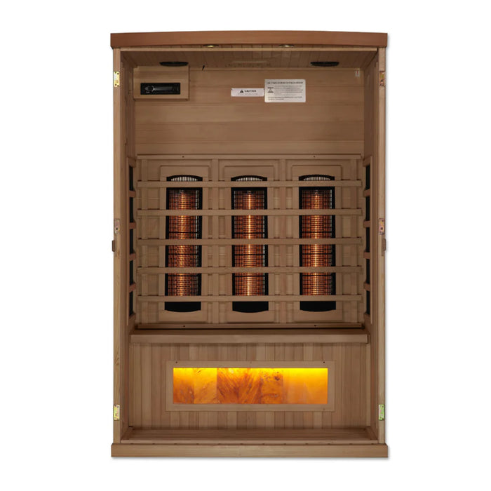 Golden Designs 2-Person Full Spectrum FAR Infrared Sauna with Himalayan Salt Bar