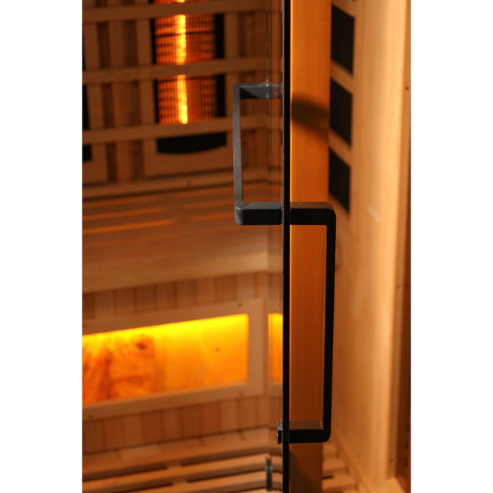 Full Spectrum sauna with 118F-140F temperature range and Bluetooth.