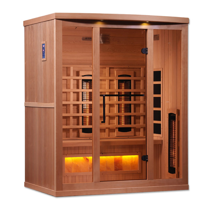 Golden Designs 3-Person Full Spectrum FAR Infrared Sauna with Himalayan Salt Bar