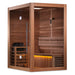 Traditional 2-person sauna with touch screen controls and performance speakers.