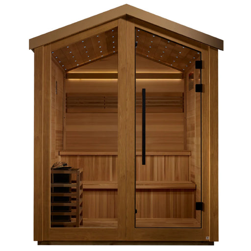 Golden Designs Kaarina 6 Person Outdoor Sauna with Canadian Red Cedar.