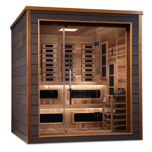 Golden Designs Karlstad 6 Person Hybrid Sauna with Canadian Red Cedar.