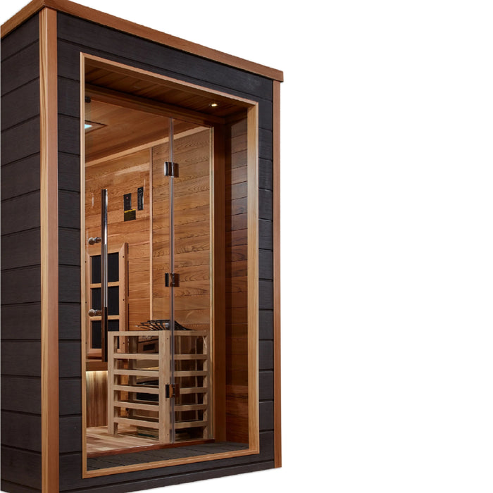 Golden Designs Karlstad Hybrid Sauna with 13 IR emitters and Chromotherapy.