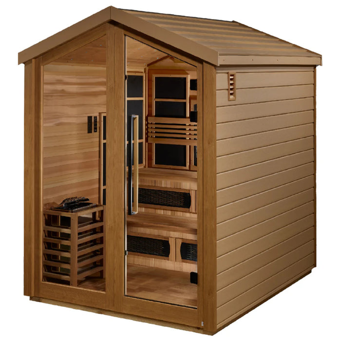 Golden Designs Kaskinen Hybrid Sauna with 15 IR emitters and Chromotherapy.