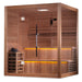 Golden Designs Kuusamo Edition sauna with touch screen control panel.