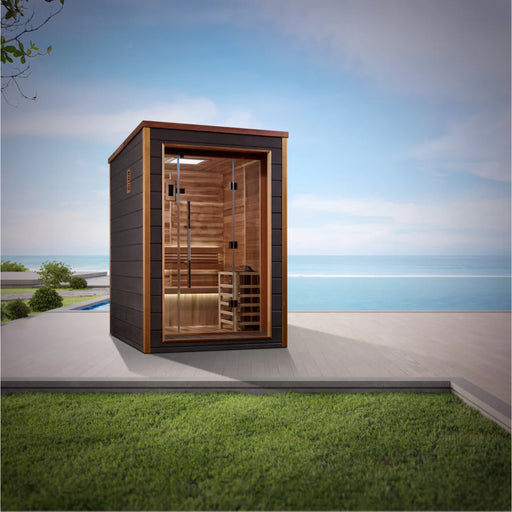 2 Person Traditional Sauna, Canadian Red Cedar, for home relaxation.