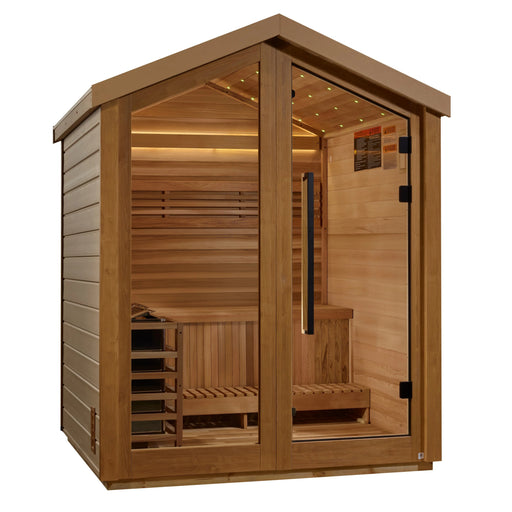 Golden Designs Savonlinna 3 Person Outdoor Sauna with Canadian Red Cedar.