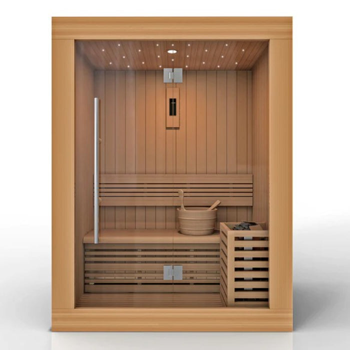 Golden Designs Sundsvall sauna offering luxurious traditional spa experience.