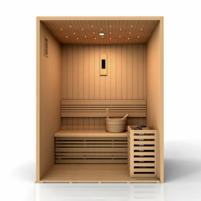 Canadian Red Cedar sauna by Golden Designs for home relaxation.