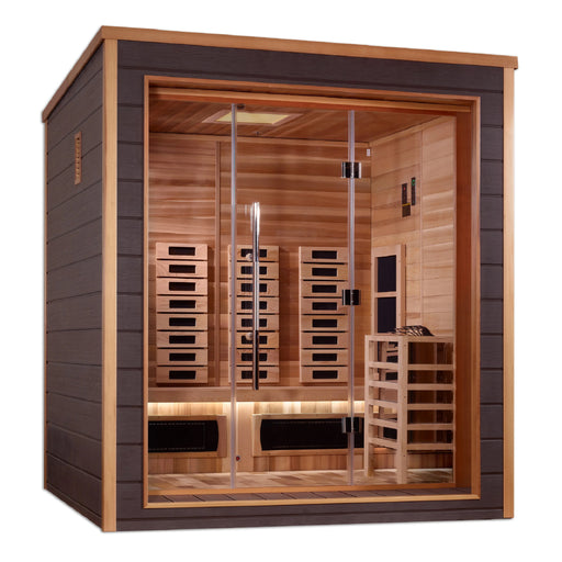 Golden Designs Visby 3 Person Hybrid Sauna with Canadian Red Cedar.