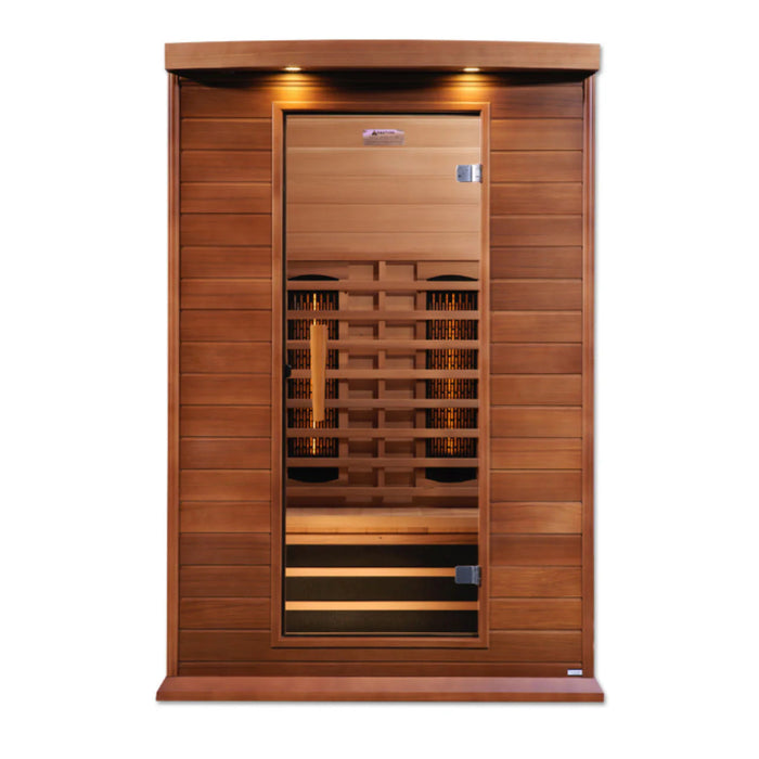 Canadian Red Cedar sauna with advanced Full Spectrum heating technology.