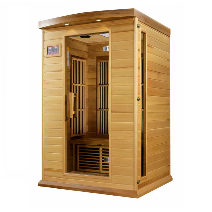 Low EMF Maxxus sauna with Bluetooth and MP3 connection available.