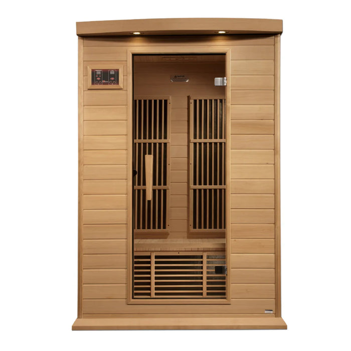 Canadian Hemlock Maxxus sauna with PureTech™ Near Zero EMF panels.