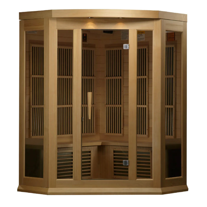 Maxxus 3-Person Corner Low EMF FAR Infrared Sauna Canadian Hemlock