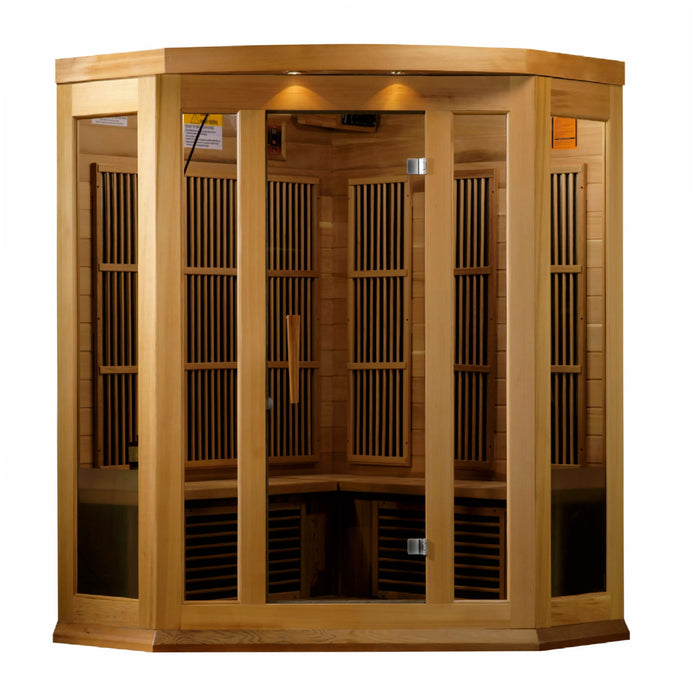 Canadian Red Cedar Maxxus sauna with chromotherapy lighting at Next Wellness Revolution.