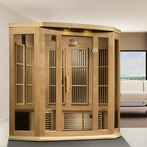 Maxxus 3-person corner sauna with Canadian Hemlock and PureTech™