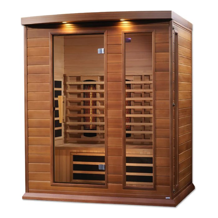 Maxxus sauna with 7 heaters, including PureTech™ and Near IR elements.