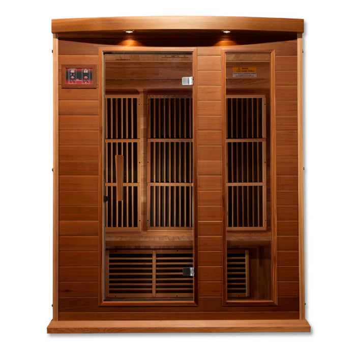 Canadian Red Cedar Maxxus sauna with chromotherapy lighting at Next Wellness Revolution