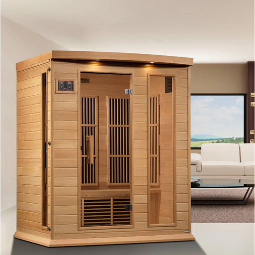 Canadian Hemlock Maxxus sauna with PureTech™ Near Zero EMF heating panels.