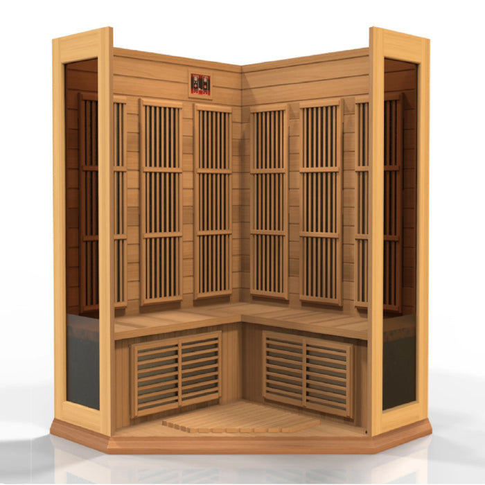 3-person Maxxus sauna featuring PureTech™ heating panels and touch screen.