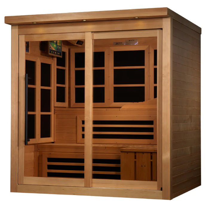 6-person Monaco Limited Edition FAR Infrared Sauna with Canadian Hemlock construction.