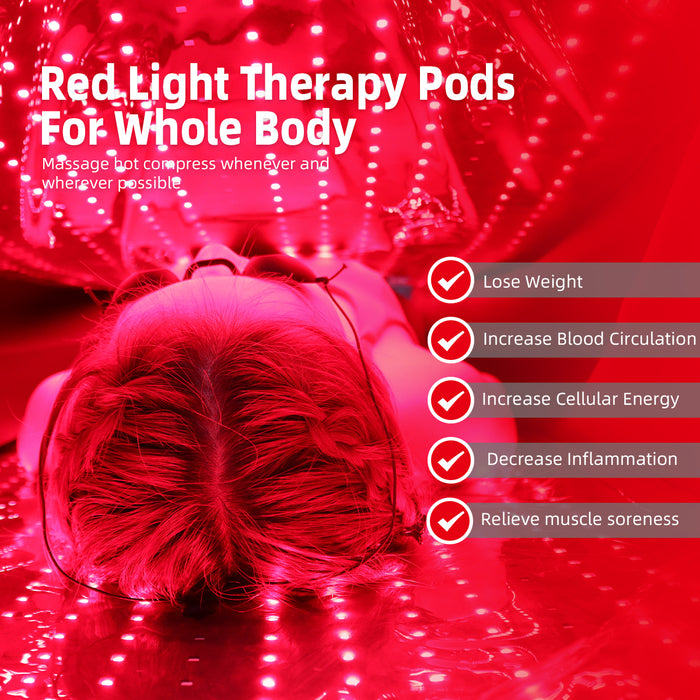 Experience Red Light Therapy Bed with 660nm and 850nm light wavelengths.